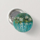 Monogram | Water Lily Pond Ronde Button 3,2 Cm (Voorkant /achterkant)