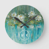 Monogram | Water Lily Pond Ronde Klok (Voorkant)