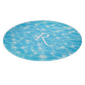 Monogram Water rimpelt watertextuur modern chic Snijplank (Hoek)