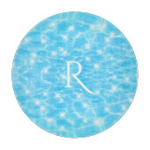 Monogram Water rimpelt watertextuur modern chic Snijplank (Voorkant)
