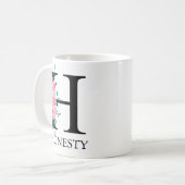 Monogram Watercolor Aangepaste Enkele Letter Koff Koffiemok (Voorkant links)