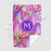 Monogram Watercolor BLOEMEN Golfhanddoek (Insitu)