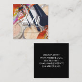 Monogram Watercolor Borstel Make-up Palet Vierkante Visitekaartje (Voorkant / Achterkant)