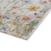 Monogram Watercolor Colorful Pretty Wildflower Snijplank (Hoek)