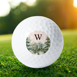 Monogram Watercolor Dennenbos & Berg Landelijk Golfballen