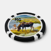 Monogram Watercolor Eland Poker Chip (Enkel)