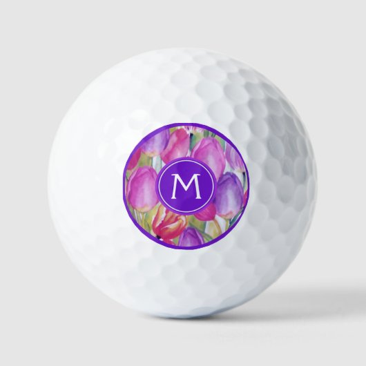Monogram Watercolor FLORAAL Golfballen (Voorkant)