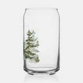 Monogram Watercolor Pine Forest mountain Aesthetic Blikvorm Glas (Links)