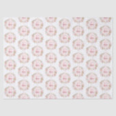 Monogram Watercolor Roze Bloem Bloemen Tissuepapier (Voorkant)