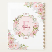 Monogram Watercolor Roze Rozen Bloemen Bloemstuk Planner (Achterkant)
