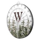 Monogram Watercolor Rustic Green Forest Dartbord (Voorkant Rechts)