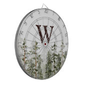 Monogram Watercolor Rustic Green Forest Dartbord (Voorkant Links)