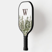 Monogram Watercolor Rustic Green Forest Pickleball Paddle (Links)