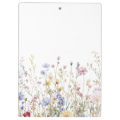 Monogram Watercolor Rustic Pretty Wildflower Field Klembord (Achterkant)