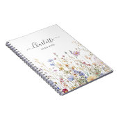 Monogram Watercolor Rustic Pretty Wildflower Field Notitieboek (Rechterzijde)