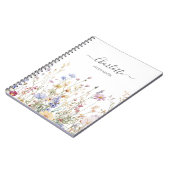 Monogram Watercolor Rustic Pretty Wildflower Field Notitieboek (Linkerzijde)