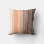 Monogram watercolor strepen oranje bruin geel kussen (Achterkant)