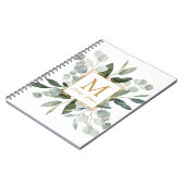 Monogram Watercolor Tropical Green Eucalyptus Notitieboek (Linkerzijde)