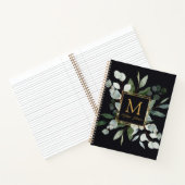 Monogram Watercolor Tropical Green Leaves Notitieboek (Binnen)