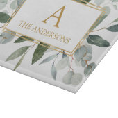 Monogram Watercolor Tropical Green Leaves Snijplank (Hoek)