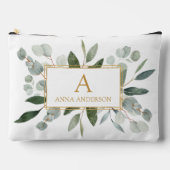 Monogram Watercolor Tropische Groene Bladeren Etui (Voorkant)
