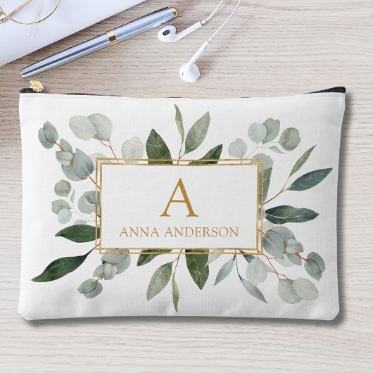 Monogram Watercolor Tropische Groene Bladeren Etui