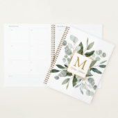 Monogram Watercolor Tropische Groene Bladeren  Planner (Display)