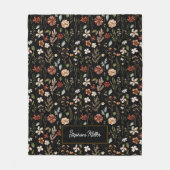 Monogram Watercolor Wilde Bloem Florale Botanische Fleece Deken (Voorkant)