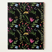 Monogram Watercolor Wilde Bloem Zwart Botanisch Planner (Achterkant)