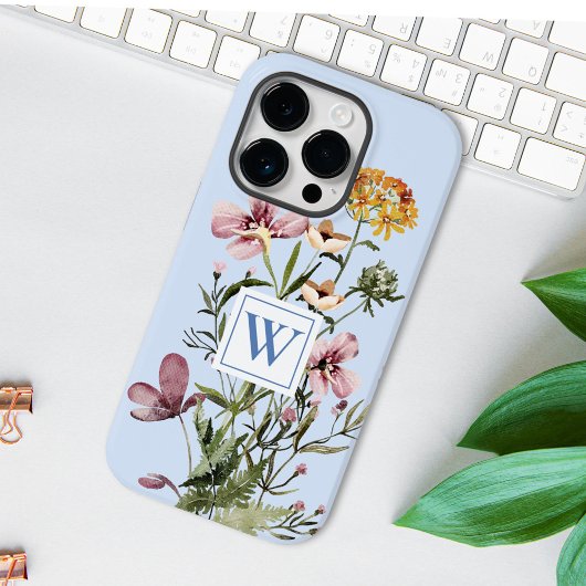 Monogram Watercolor Wildflower Boeket #1  Case-Mate iPhone Case