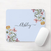 Monogram Watercolor Wildflower Boeket #1  Muismat (Met muis)