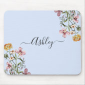 Monogram Watercolor Wildflower Boeket #1  Muismat (Voorkant)