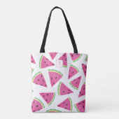 Monogram Watermeloen Fruitpatroon Tote Bag (Achterkant)