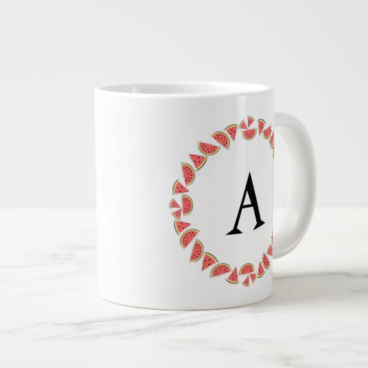 Monogram watermeloen grote koffiekop (Voorkant rechts)