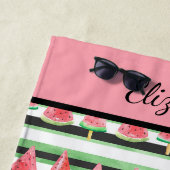 Monogram Watermeloen Roze Groen Wit Zwart Strandlaken (In situ)