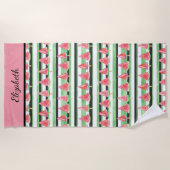 Monogram Watermelon Roze Groen Zwart Strandlaken (Voorkant)