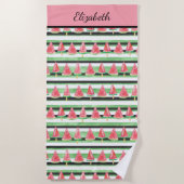 Monogram Watermelon Roze Groen Zwart Strandlaken (Voorkant)