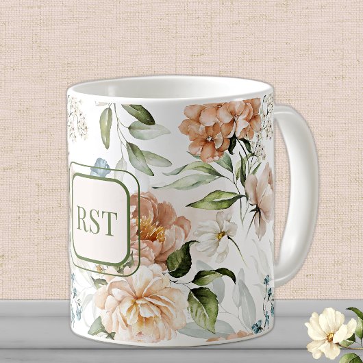 Monogram Waterverf 1600s Nederlandse Bloemen 11 oz Koffiemok