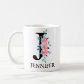 Monogram Waterverf Aangepast Single Letter Koffie  Koffiemok (Links)
