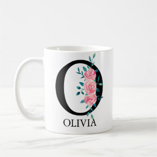 Monogram Waterverf Aangepaste Enkele Letter O Koffiemok