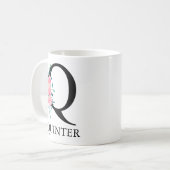 Monogram Waterverf Aangepaste Enkele Letter Q Koff Koffiemok (Voorkant links)