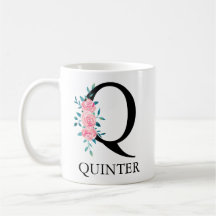 Monogram Waterverf Aangepaste Enkele Letter Q Koff