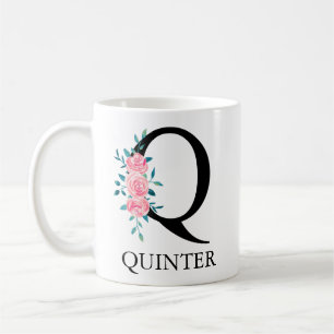 Monogram Waterverf Aangepaste Enkele Letter Q Koff Koffiemok
