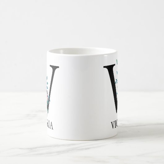 Monogram waterverf aangepaste enkele letter W Koffiemok (Center)