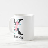 Monogram waterverf aangepaste enkele letter X Koffiemok (Voorkant links)