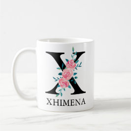 Monogram waterverf aangepaste enkele letter X Koffiemok