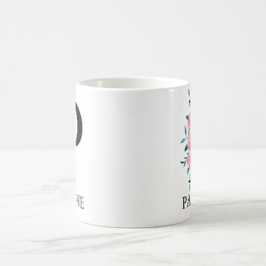 Monogram Waterverf Aangepaste enkelvoudige letter  Koffiemok (Center)