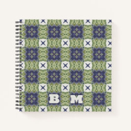 Monogram Waterverf Abstract vierkant geometrisch b Notitieboek