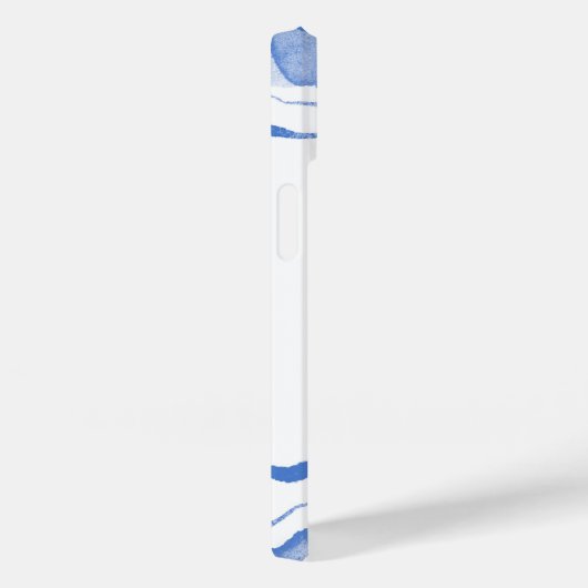 Monogram Waterverf Agare Abstract Blauw Case-Mate iPhone Case (Achterkant / Rechts)