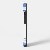 Monogram Waterverf Agare Abstract Blauw iPhone Hoesje (Linkerkant)